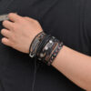 Wholesale Vintage multi-layered cowhide punk bracelet