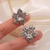 1 Pair Sweet Flower Plating 304 Stainless Steel Imitation Gold Electroplating Ear Studs