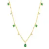 Wholesale Exquisite Retro Emerald Neck Simple Elegant S925 Sterling Silver Gold Plated Clavicle Chain Niche Design Necklace For Women