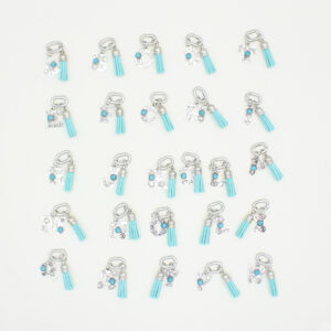 Wholesale New ethnic style turquoise 26 letter tassel shoe charm, bag pendant, jewelry wholesale, cross-border e-commerce, Xiaohongshu