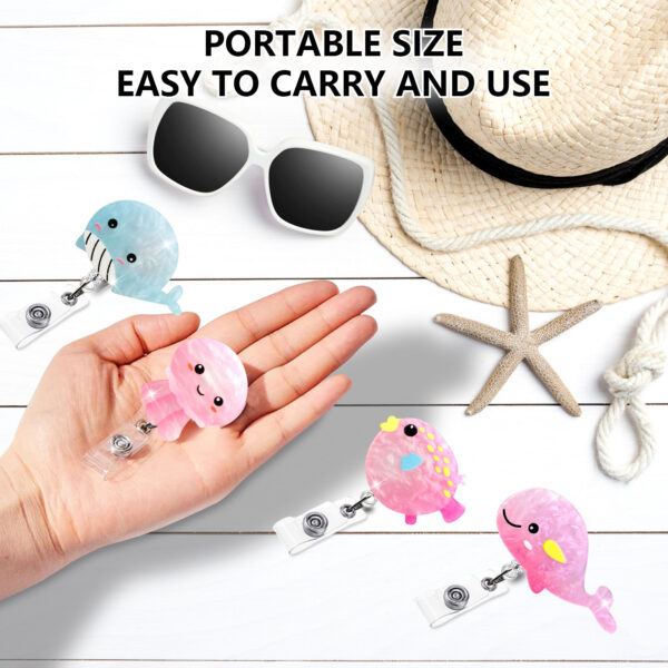 Wholesale New Summer Jellyfish Dolphin Cute Telescopic Clip Easy Pull ID Buckle Rotating Medical Gift Scroll Easy Pull Buckle