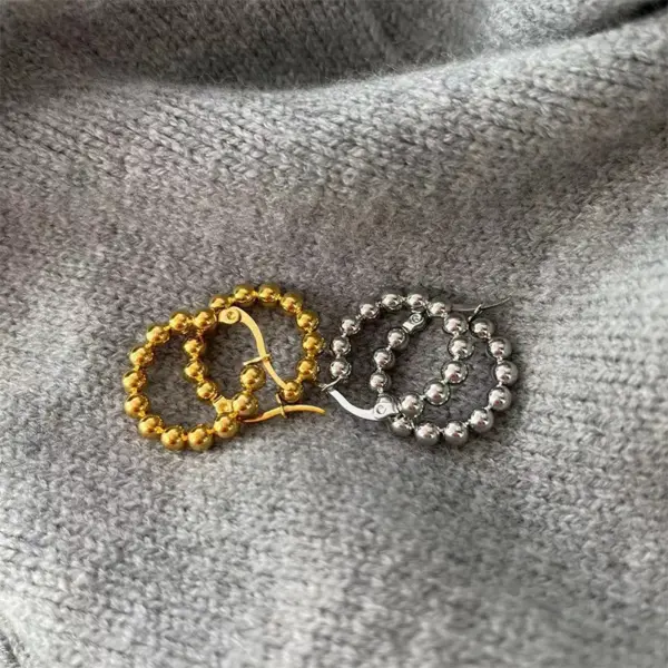 1 Pair Casual Classic Style Round Plating 201 Stainless Steel Gold Plated Earrings