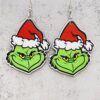 Wholesale Christmas Grinch Wooden Earrings Acrylic Earrings