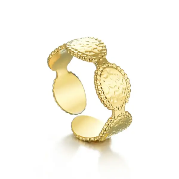 Wholesale New Gold Oval Simple Stainless Steel Ring