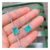 Wholesale Retro Square Copper Gold Plated Inlay Zircon Women's Bracelets Necklace