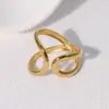 PVD Coated Real Gold Plated 18K Gold Irregular 304 Stainless Steel Modern Style Simple Style IG Style Waterproof Non Tarnish Open Rings