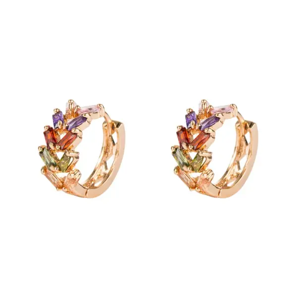 Wholesale Fashion Geometric Copper Artificial Gemstones Copper Earrings