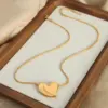 Wholesale 304 Stainless Steel Heart Shape PVD Coated 18K Gold Plated Real Gold Plated Elegant Simple Style Waterproof Non Tarnish Plating Gold Silver Earrings Necklace