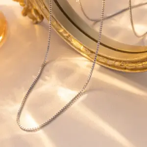 1.2-Box Chain 40+5cm-Steel Color / A Bundle of One Hundred Pieces Without Packaging