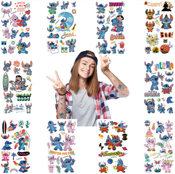 oly-6fcd59c2d7b10b77974faf488f04085f Wholesale New Disney Authentic Authorized Stitch Lilo and Stitch Tattoo Stickers Waterproof Party Party Gifts Funny Stickers