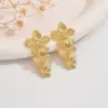 1 Pair Sweet Simple Style Classic Style Flower 304 Stainless Steel Imitation Gold Electroplating Ear Studs
