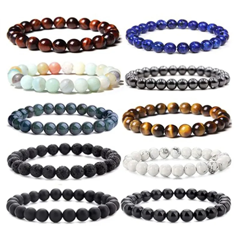 Wholesale Retro Geometric Natural Stone Agate Bracelets