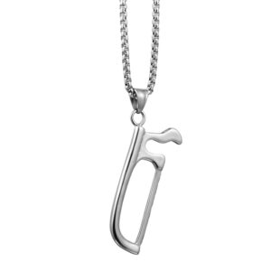 Wholesale Bar hip-hop fashion saw necklace men's and women's titanium steel jewelry