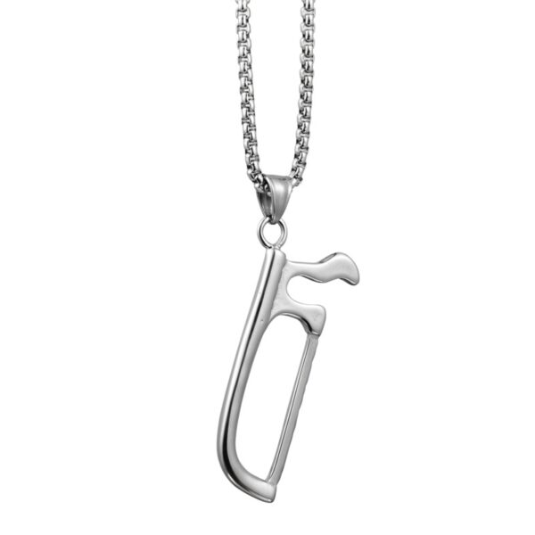 Wholesale Bar hip-hop fashion saw necklace men's and women's titanium steel jewelry