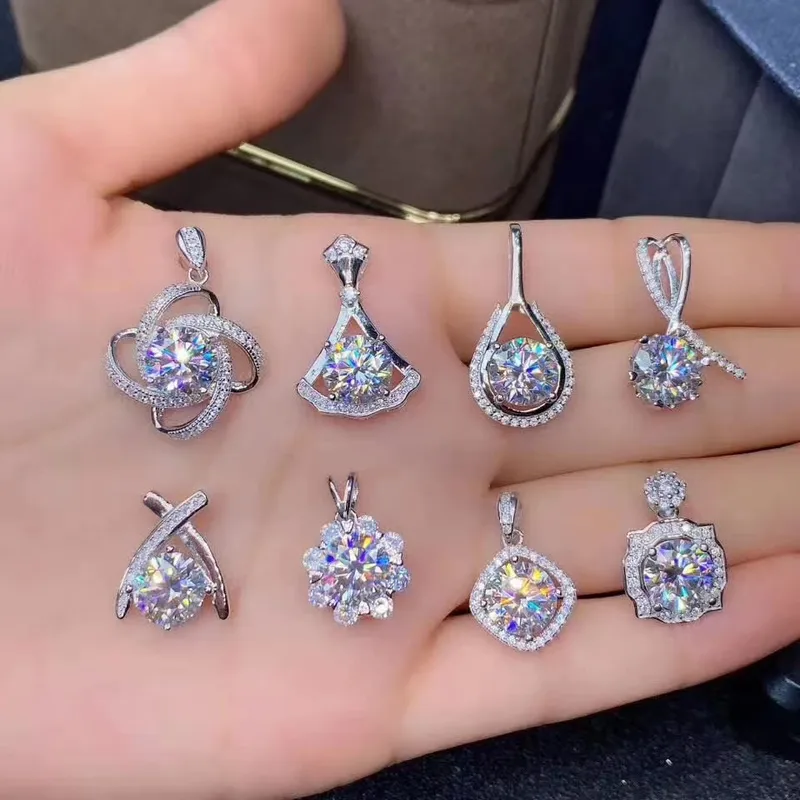 Wholesale Jewelry Shiny Geometric Copper High Carbon Diamond Diamond Necklace Pendant
