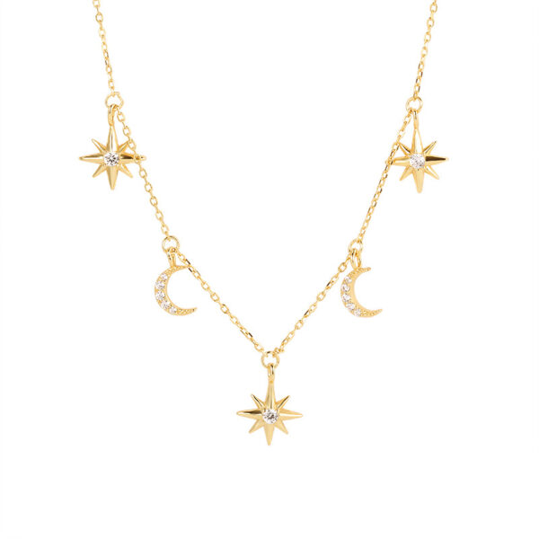Wholesale Golden Star Moon Necklace