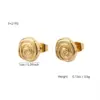 Wholesale Elegant Spiral Rose Gold Plated Stainless Steel Stud Earrings For Women Fashionable Minimalist High-End Feel Casual Chic