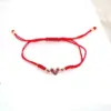 Wholesale Fashion Jewelry Adjustable Micro-set Colored Zircon Heart Copper Bracelet