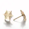 PVD Coated 18K Gold Real Gold Plated Web Titanium Steel Fashion Waterproof Non Tarnish Ear Studs