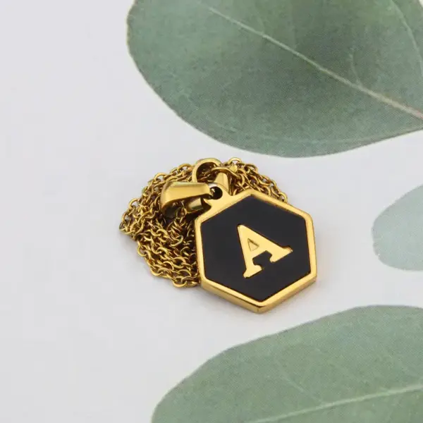 Titanium Steel Simple Style Plating Letter Necklace