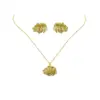 Wholesale Jewelry Elegant Retro Geometric Heart Shape Flower Stainless Steel Plating Jewelry Set