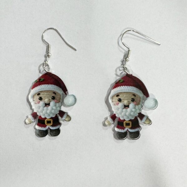 Wholesale Acrylic Knitted Festive Santa Pendant Earrings Cute Personality Holiday