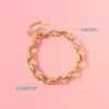 Wholesale PVD Coated Real Gold Plated 18K Gold Geometric 304 Stainless Steel Fashion Waterproof Non Tarnish 304 Stainless Steel Bracelets