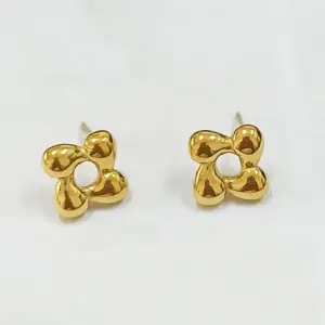 【XKE0227】Rotating Flower Earrings / Gold