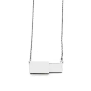 Glossy Steel Envelope Necklace-No Words