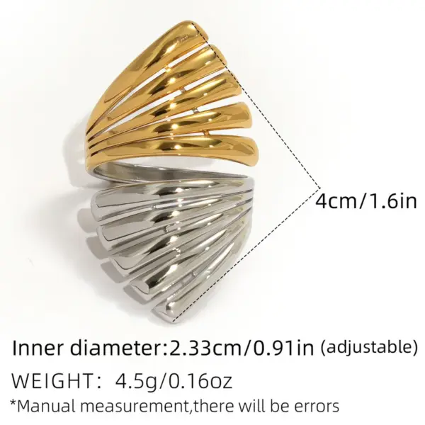 oly-70088cbac60a95a7e47b1cb0657ff821 Wholesale PVD Coated Real Gold Plated 18K Gold Geometric 304 Stainless Steel Casual Simple Style Waterproof Non Tarnish Adjustable Ring