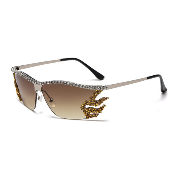 Wholesale Arrival Metal Diamond Sunglasses Luxury Frameless Sunglasses Irregular Sunglasses for Men and Women
