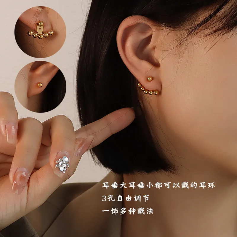 Wholesale PVD Coated Real Gold Plated 18K Gold Geometric 304 Stainless Steel Fashion Waterproof Non Tarnish Earrings Ear Studs