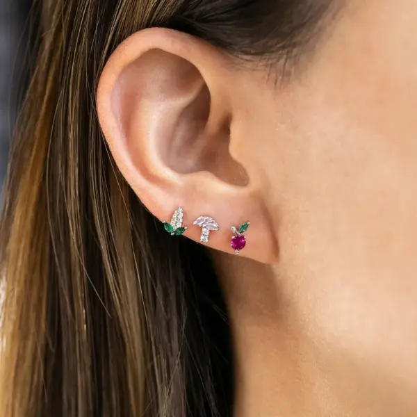 Wholesale Ear Cartilage Rings & Studs Pastoral Fruit Brass Gem