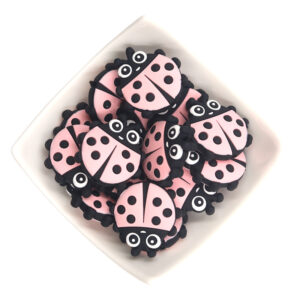 Ladybug [silicone beads] pink
