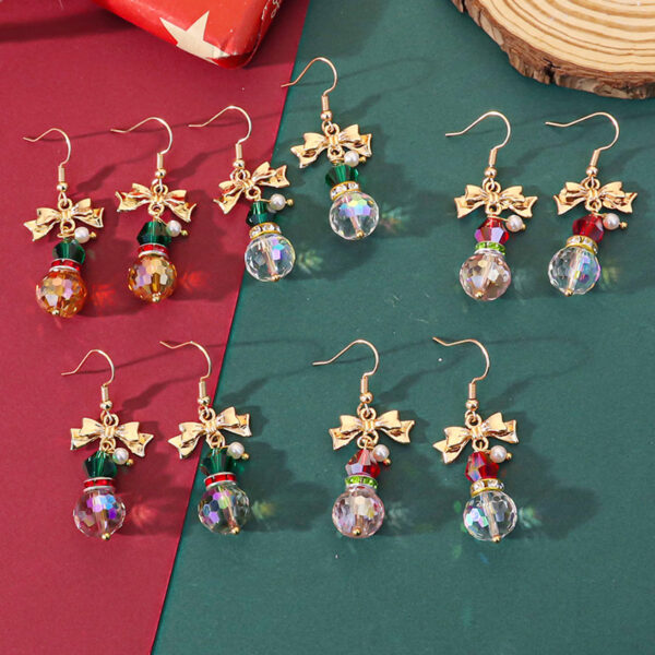 Wholesale Christmas Crystal Snowman Earrings