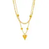 PVD Coated 18K Gold Plated Heart Shape 304 Stainless Steel Korean Style Waterproof Non Tarnish 304 Stainless Steel Layered Necklaces
