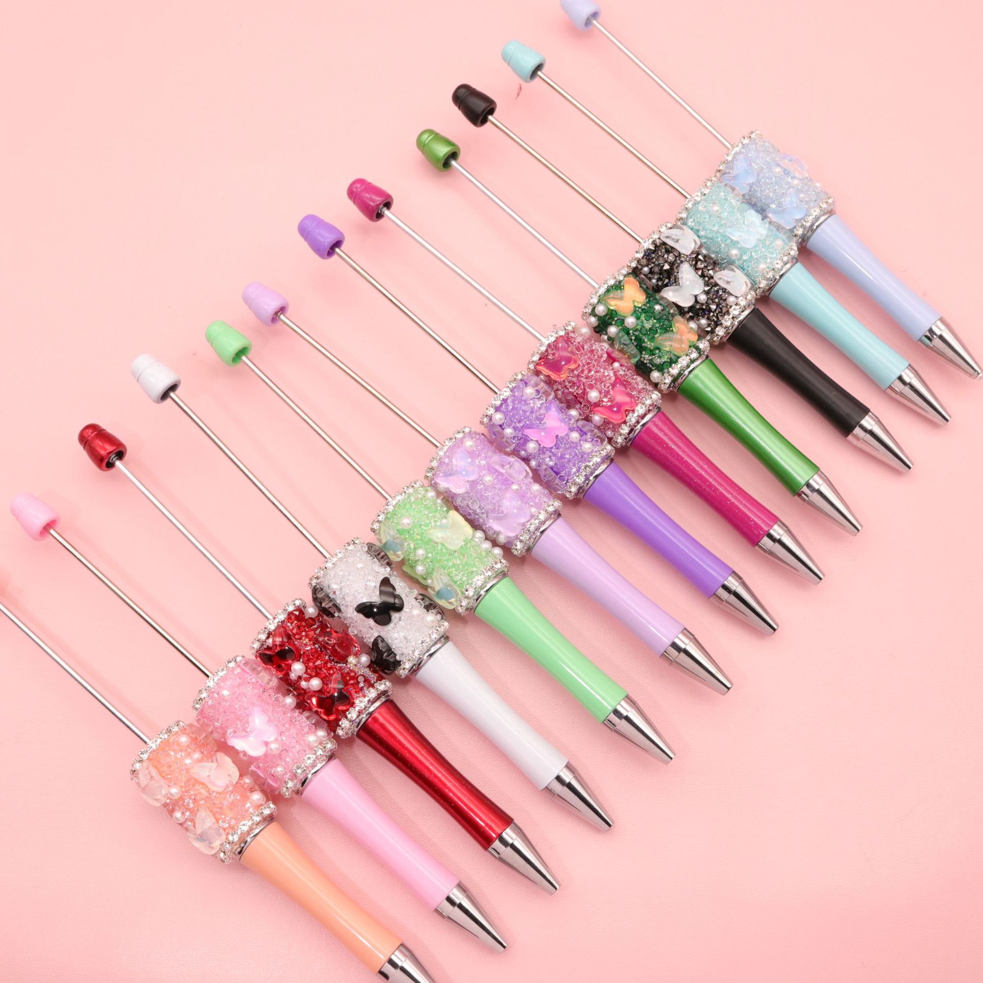 Wholesale Butterfly DIY bead pen jelly ballint pen