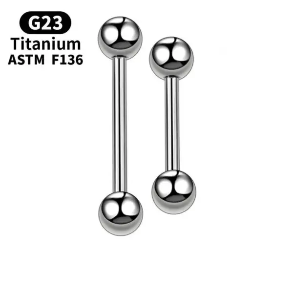 Wholesale 1 Piece Classic Style Geometric Polishing Pure Titanium Eyebrow Nails Ear Studs Tongue Nail