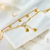 Wholesale 304 Stainless Steel Star Moon PVD Coated Acrylic 18K Real Gold Plated Elegant Romantic Solid Color Waterproof Non Tarnish Anklet