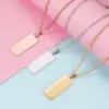 304 Stainless Steel Geometric Customization Laser Engraving PVD Coated 18K Real Gold Plated Simple Style Classic Style Waterproof Non Tarnish Rose Gold Gold Silver Pendant Necklace
