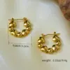 Wholesale 304 Stainless Steel Irregular Electroplating Stone-Free 18K Gold Golden Plated Elegant Simple Style Asymmetrical Gold Hoop Earrings