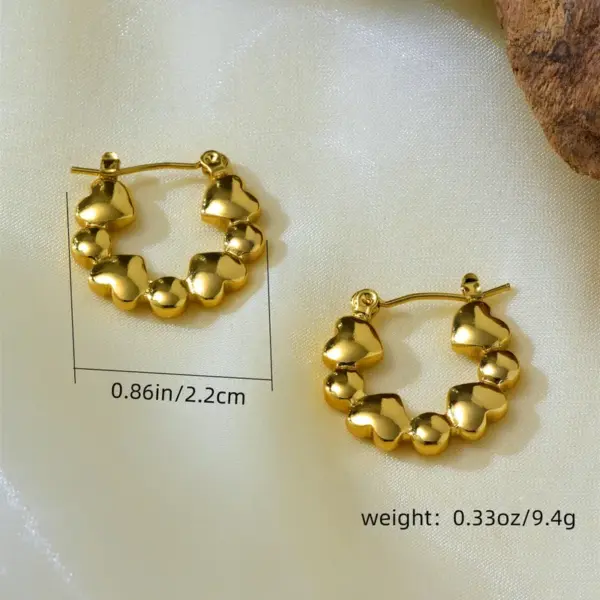 Wholesale 304 Stainless Steel Irregular Electroplating Stone-Free 18K Gold Golden Plated Elegant Simple Style Asymmetrical Gold Hoop Earrings