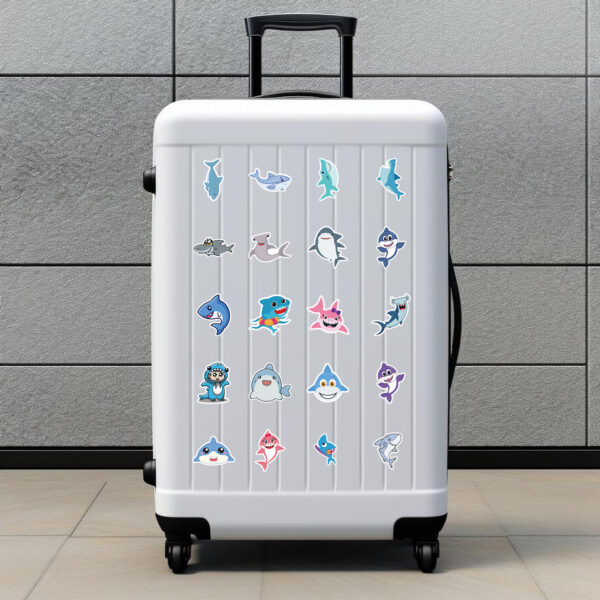 Wholesale 50 cute cartoon shark graffiti stickers waterproof