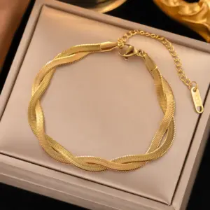 [E35] Double Strand Bracelet / Gold