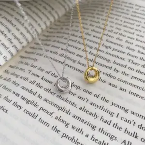 Wholesale Jewelry Simple Style Commute Circle 304 Stainless Steel 18K Gold Plated PVD Coated Plating Hollow Out Cable Chain Necklace