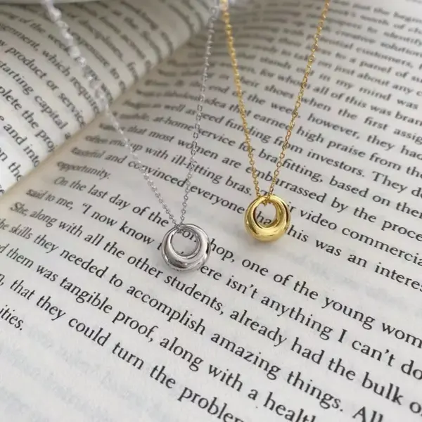 Wholesale Jewelry Simple Style Commute Circle 304 Stainless Steel 18K Gold Plated PVD Coated Plating Hollow Out Cable Chain Necklace