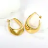Ion Plating (IP) 18K Gold Plated C Shape 304 Stainless Steel Vintage Style Simple Style Waterproof Non Tarnish Ear Studs