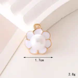C349 17mm Pearl Flower White / Diy Ornament