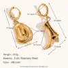 Wholesale PVD Coated Real Gold Plated Solid Color Stainless Steel Simple Style Waterproof Non Tarnish Earrings