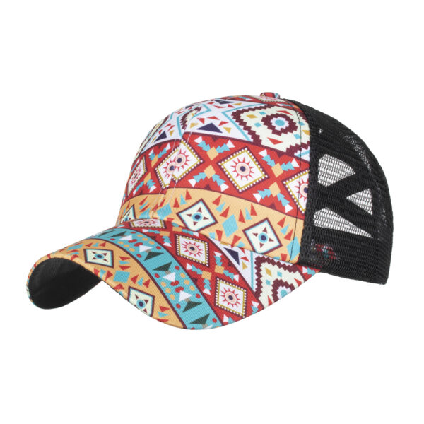 oly-70573137675ebd2a2f9680ce6d3797a6 Wholesale Spring and summer new geometric diamond cross elastic net ponytail baseball cap cap sun hat sunshade cap B795